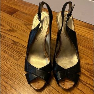 Black guess crisscross heels